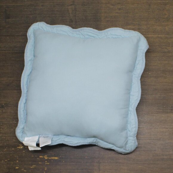 NEW Hudson & Main Reversible Audrey Square Throw Pillow Aqua Blue 16" - Picture 3 of 5